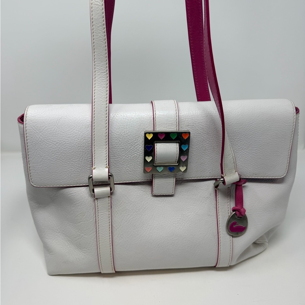 Dooney & Bourke White and Pink Shoulder Bag